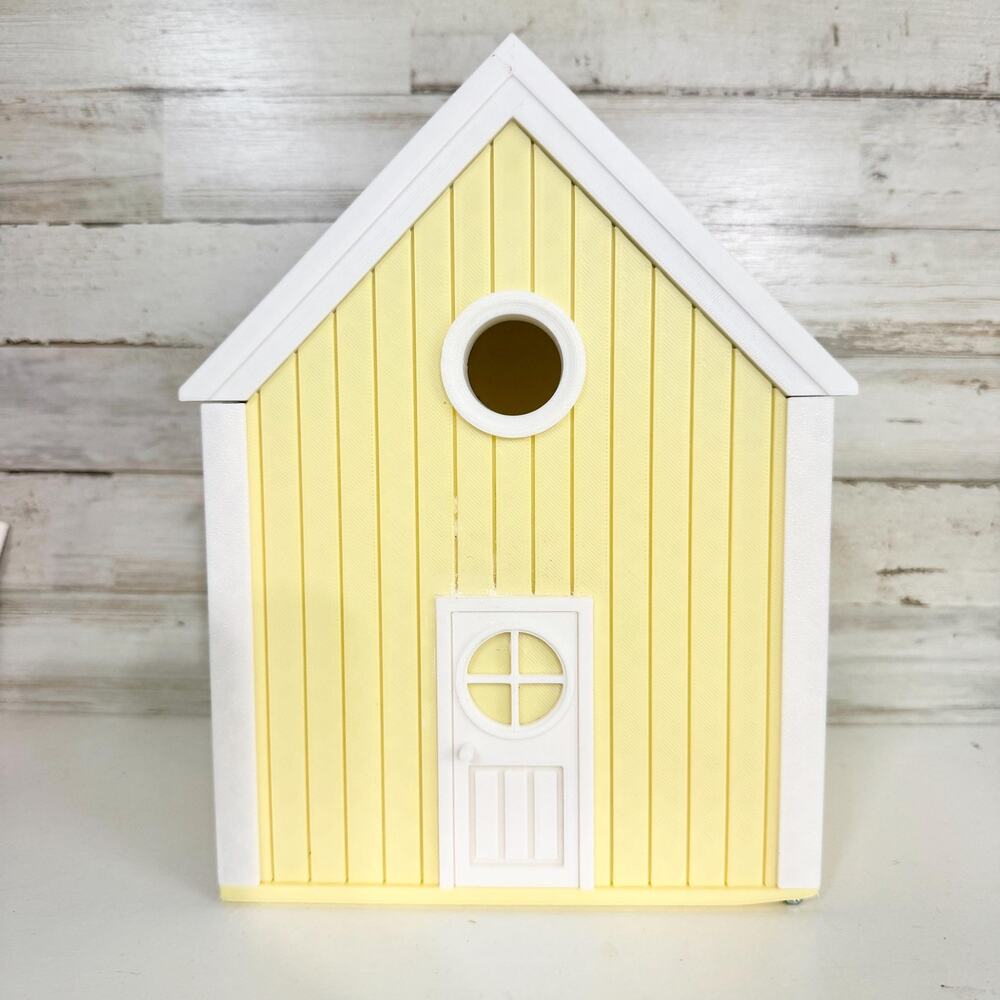 Handmade Custom Yellow Birdhouse 3D Printed Garden Eco-Friendly Porch Backyard